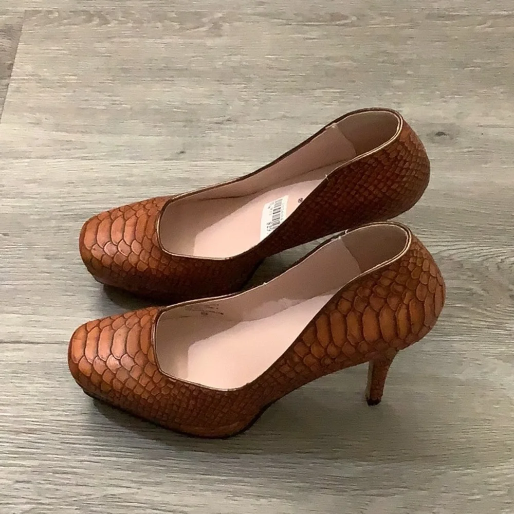 Bellini Snake Skin Platform Heels